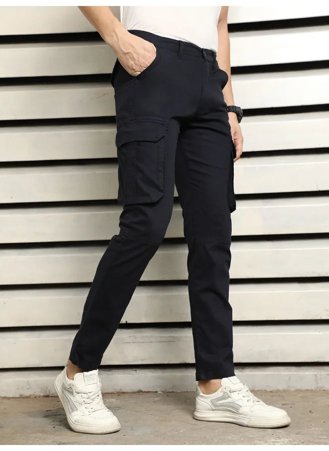 هاي ستار Men's Navy Straight Trousers - Stylish and Versatile for All Occasions