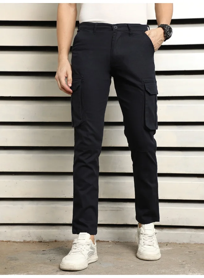 HIGH STAR Men's Navy Straight Trousers - Stylish and Versatile for All Occasions