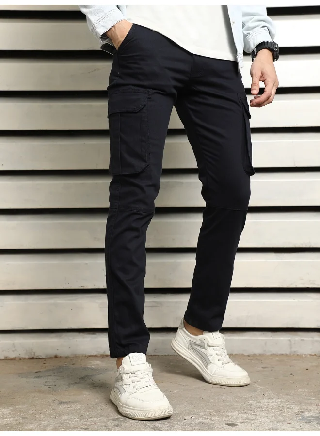 HIGH STAR Men's Navy Straight Trousers - Stylish and Versatile for All Occasions