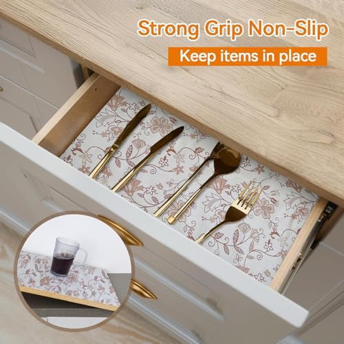 Vocal Store Anti-Slip Kitchen Cabinet Drawer Shelf Mat Liner Sheets Textured Multipurpose 10 Meter Roll, Cream - CDOJ9-P20-10M - Image 2