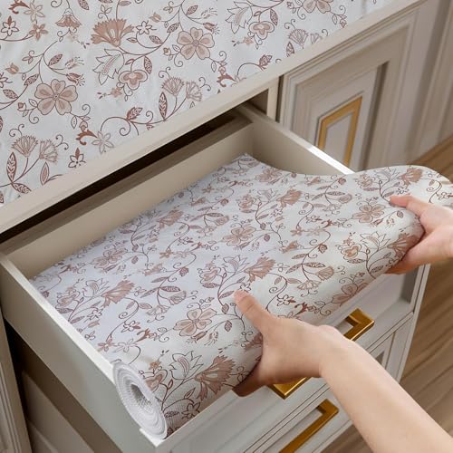 Vocal Store Anti-Slip Kitchen Cabinet Drawer Shelf Mat Liner Sheets Textured Multipurpose 10 Meter Roll, Cream - CDOJ9-P20-10M - Image 1