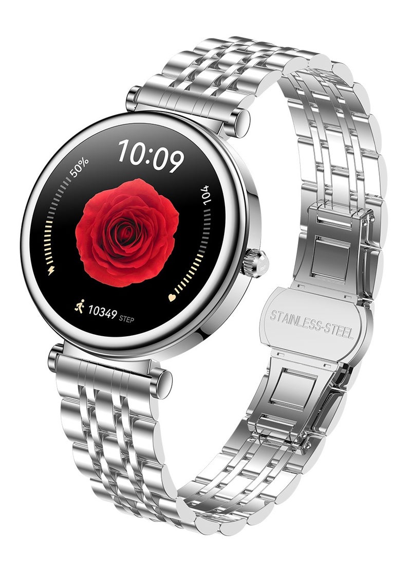 RollsTimi  Fashion Diamond Smart Watch for Women 1.27" HD Touch Screen Sports Fitness Tracker with Heart Rate Waterproof Smartwatch Compatible with Android iOS - Image 1