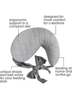 boppy Boppy Anywhere Support Nursing Pillow, Soft Gray Heathered with Stretch Belt  - Image 2