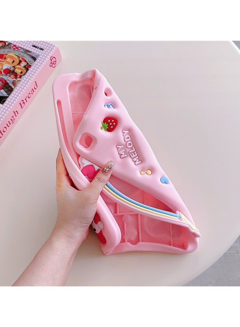 عام غطاء ميلودي الكارتوني السيليكوني للآيباد 7/8/9 (10.2 بوصة) - حامل دوار 360° مع حبل عنق، حماية كاملة من الصدمات - Image 3