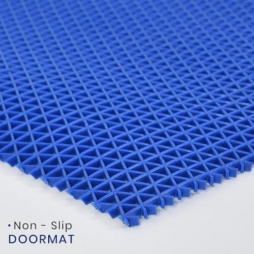 Yellow Weaves Anti Skid Multipurpose PVC Rubber Mat for Floor, Bathroom, Swimming Pool, Kitchen, Indoors, Outdoors | Color - Blue | Waterproof Entrance Doormat, Rain Jali Mat (2x3 Feet) - Image 5