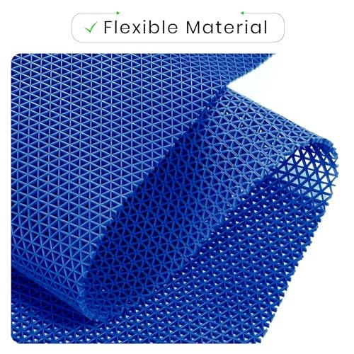 Yellow Weaves Anti Skid Multipurpose PVC Rubber Mat for Floor, Bathroom, Swimming Pool, Kitchen, Indoors, Outdoors | Color - Blue | Waterproof Entrance Doormat, Rain Jali Mat (2x3 Feet) - Image 2