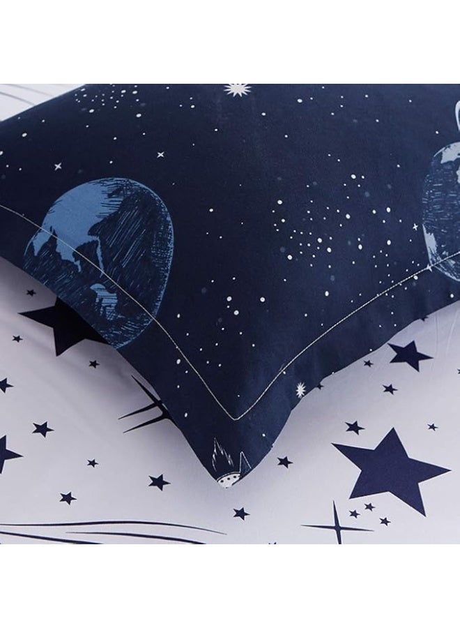 الرائد طقم سرير كينج سايز مكون من 6 قطع - ملاءات سرير ناعمة ومتينة وجيدة التهوية مع غطاء لحاف وملاءة ذات جيب عميق و4 أكياس وسائد - راحة طوال المواسم - Image 5