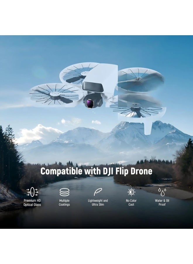 Neewer DJI Flip ND Filter Set Compatible with DJI Flip Drone (4 Pack), ND16 ND64 ND256 CPL Snap On Multicoated HD Optical Glass Neutral Density Circular Polarizing Lens Filter Accessories Kit Flip ND Filter - Image 2