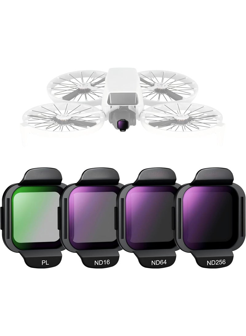 Neewer DJI Flip ND Filter Set Compatible with DJI Flip Drone (4 Pack), ND16 ND64 ND256 CPL Snap On Multicoated HD Optical Glass Neutral Density Circular Polarizing Lens Filter Accessories Kit Flip ND Filter - Image 1