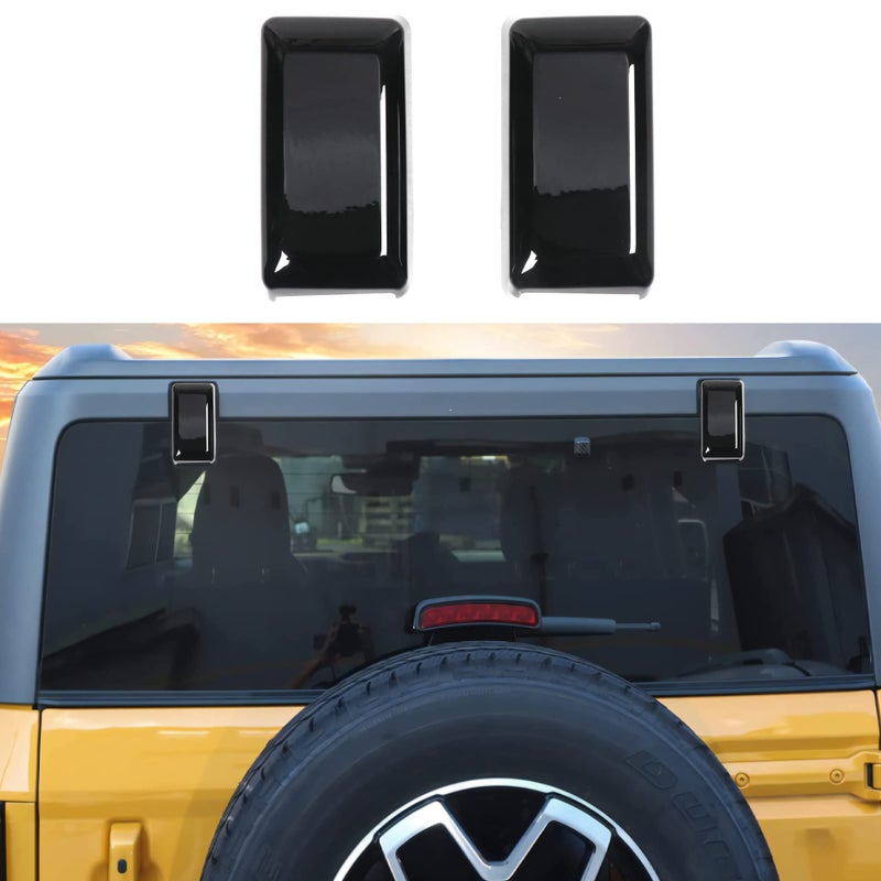 غطاء مفصلات باب الخلفي الأيمن والأيسر لسيارة فورد برونكو 2021 2022 2023 2024 2025 24 باب - ملحقات زينة خارجية باللون الأسود
