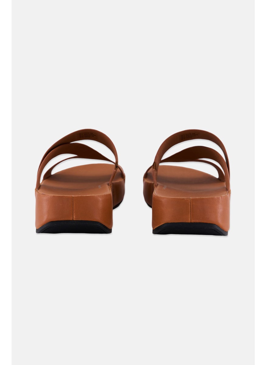 FitFlop Men Samel Leather Slip On Sandals, Brown  - Image 2