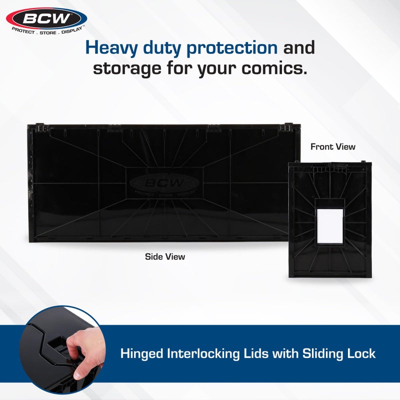 BCW Long Comic Bin - 1 Pack | Holds 300 Bagged & Boarded Comics | Stackable Plastic Storage | Acid-Free - Image 2
