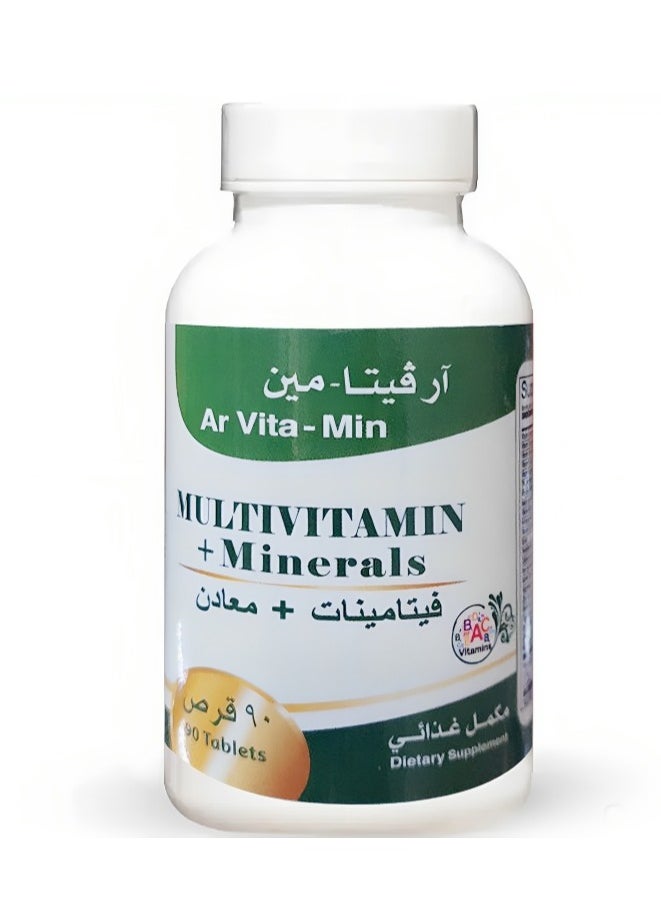 Arnet Pharmaceutical Ar Vita-Min, Tablets, Multivitamins & Minerals - 90 Tablets  - Image 1