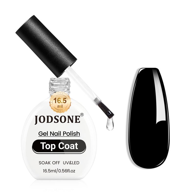 JODSONE 16.5ml Gel Top Coat No Wipe Clear Glossy Shine Finish Long Lasting No Soak Off Nail and Need U V Lamp Cured for Salon DIY Nail Art Design - Image 1