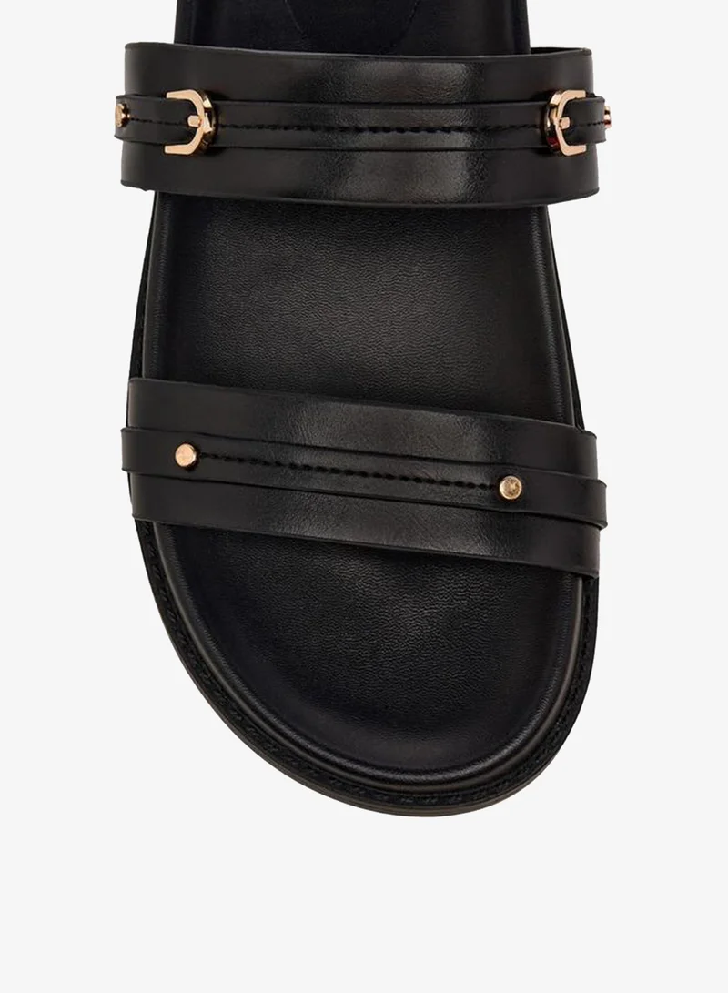Celeste BLACK Women Buckle Detail Flat Sandals for Women | Best Price UAE