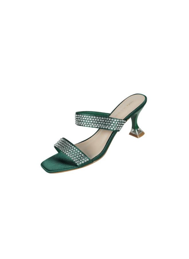 ZAYNA - 221-238 Zayna Ladies Kitten Heel Sandals 15C8618-623 Green - Image 1