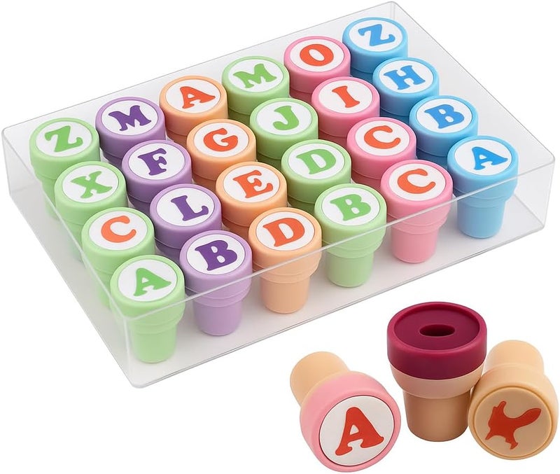 Fitto 26 Pieces Assorted Color 25mm Number Stamps for Scrapbooking, Stationery & Crafts - Image 1