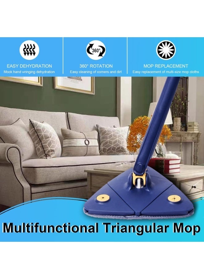 UBEdge 360° Rotatable Triangle Cleaning Mop – Adjustable Long Handle Microfiber Mop with 6 Reusable Washable Pads for Floor, Ceiling, Corner & Glass Cleaning - Image 4
