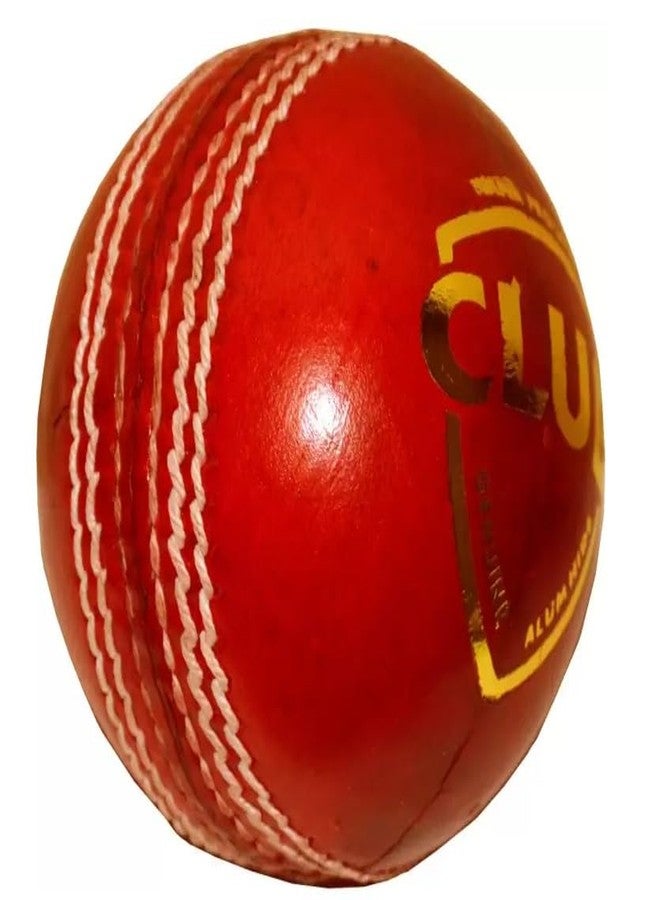 Club 2-Piece Cricket Leather Ball - Pack of 1 (Red) - Image 3