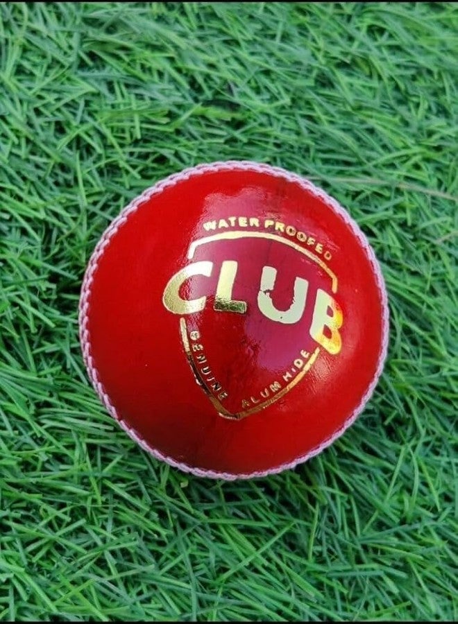 Club 2-Piece Cricket Leather Ball - Pack of 1 (Red) - Image 1