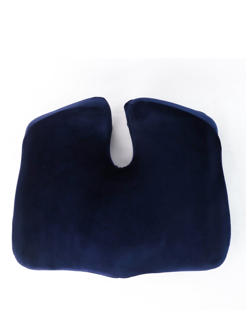 Memory medical seat for the fistula recovery period - a natural solution for back pain, fistula, and sciatica pain relief - - blue color