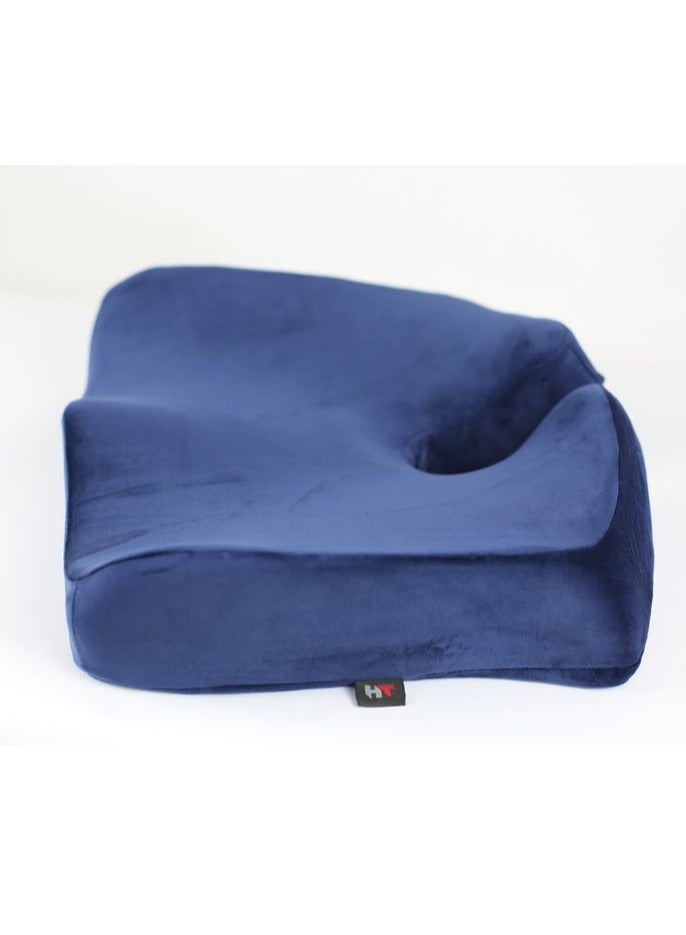 Memory medical seat for the fistula recovery period - a natural solution for back pain, fistula, and sciatica pain relief - - blue color
