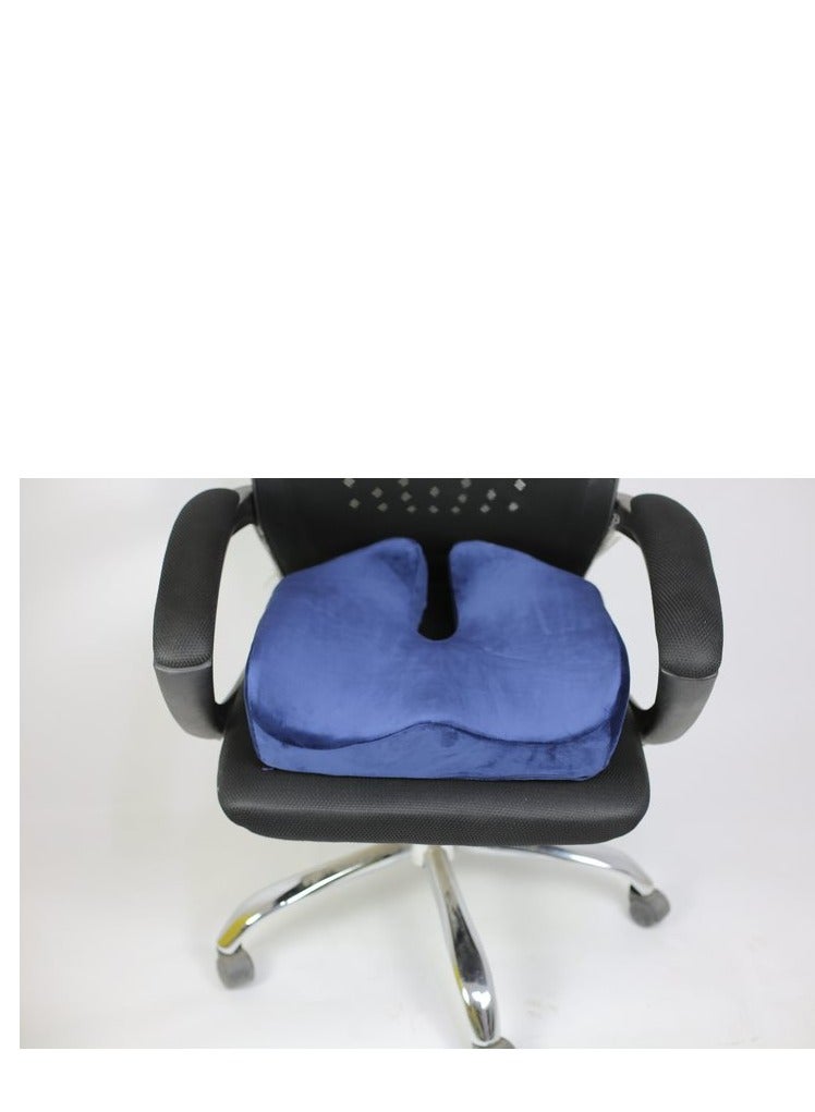 Memory medical seat for the fistula recovery period - a natural solution for back pain, fistula, and sciatica pain relief - - blue color