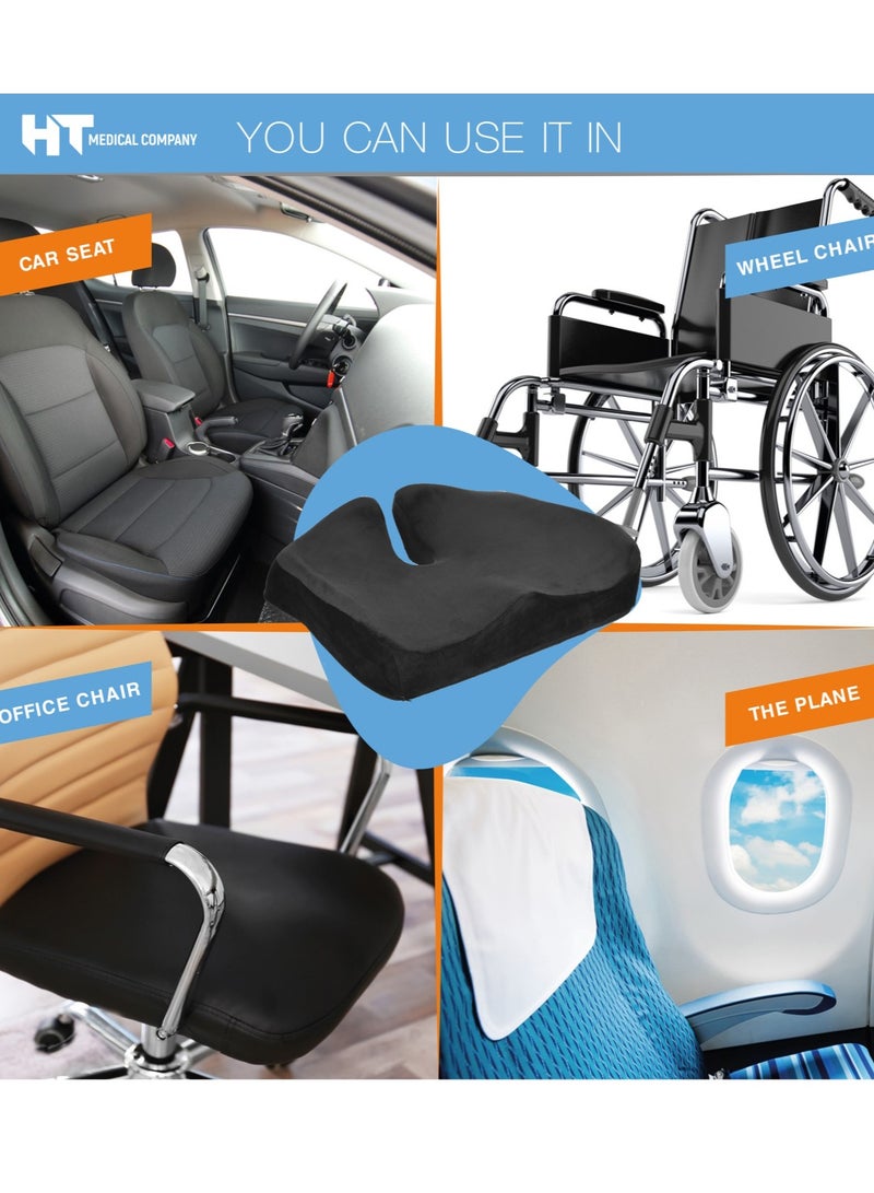 Memory medical seat for the fistula recovery period - a natural solution for back pain, fistula, and sciatica pain relief - - blue color