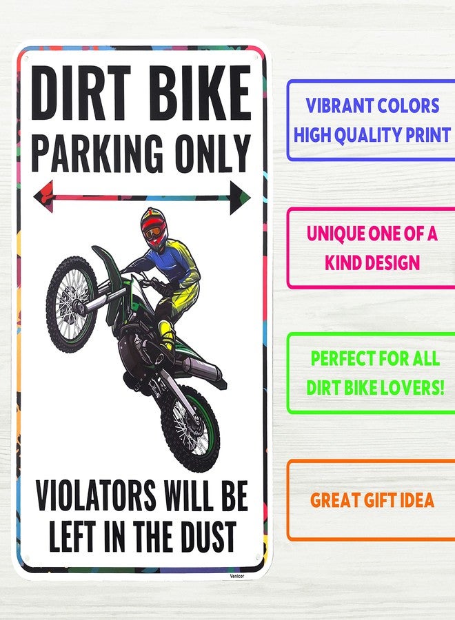 Venicor Dirt Bike Sign Decor - 9 x 14 Inches - Aluminum - Dirtbike Motocross Gifts Accessories Stickers Stuff - Image 3