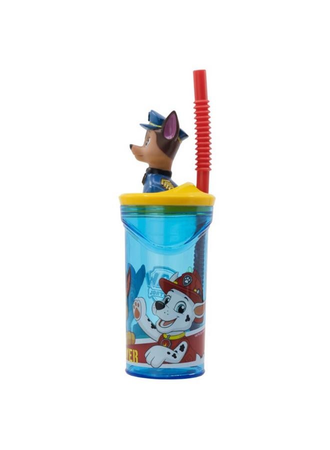 STOR 3D Figurine Paw Patrol BPA-Free Plastic Tumbler with Straw Blue 360ml  - Image 2