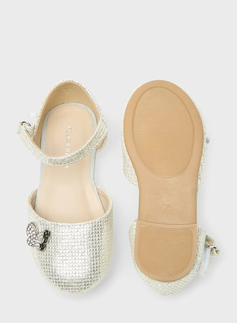 shoexpress Kids Velcro Butterfly Detail Ballerinas