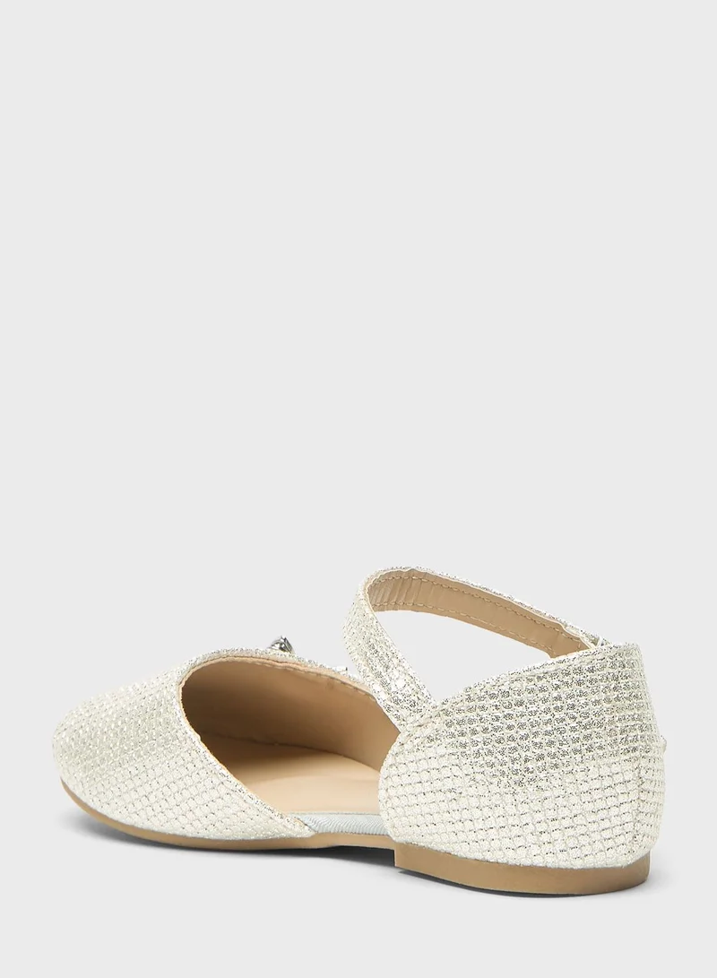 shoexpress Kids Velcro Butterfly Detail Ballerinas
