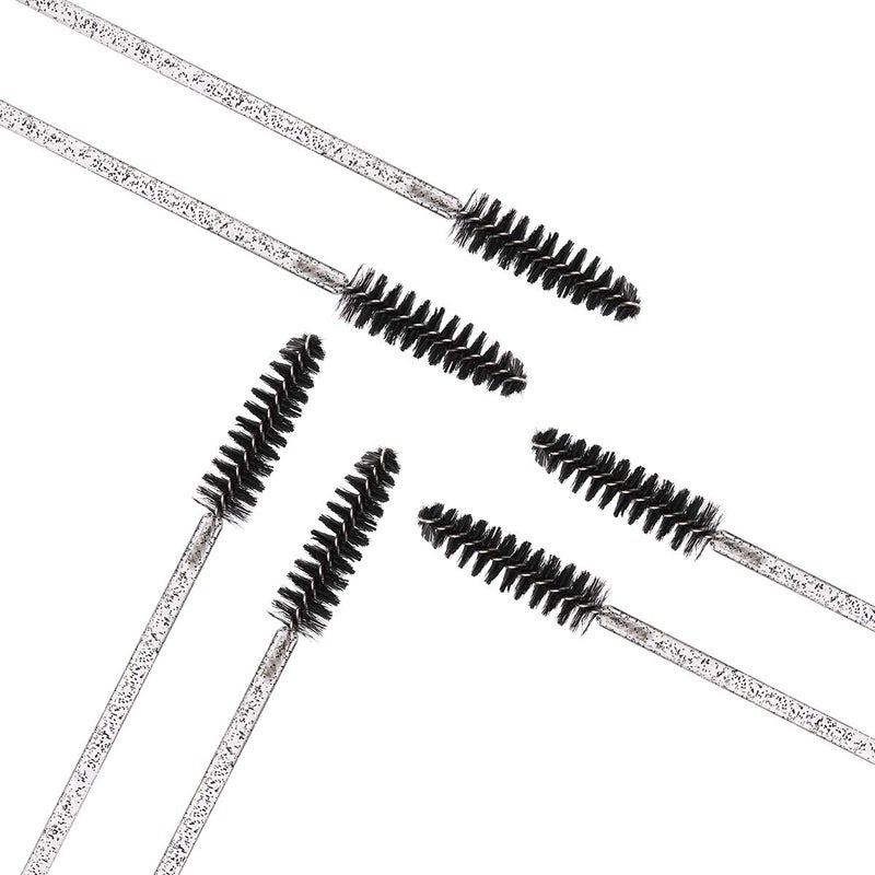 Elisel 100pcs Disposable Mascara Brushes with Container, Mascara Wands Makeup Brushes Applicators Kits for Eyelash Extensions and Eyebrow Brush (Crystal Black) - Image 3