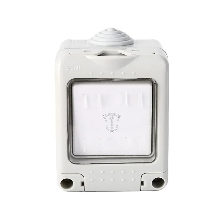 KEETII MART KEETII MART Wall Mount Three Phase IP55 Bell Switch Water Proof Plastic Box with Bell Switch and Socket gaurd Use in roof top Water Proof 3 Module Plastic Gang Box  - Image 1
