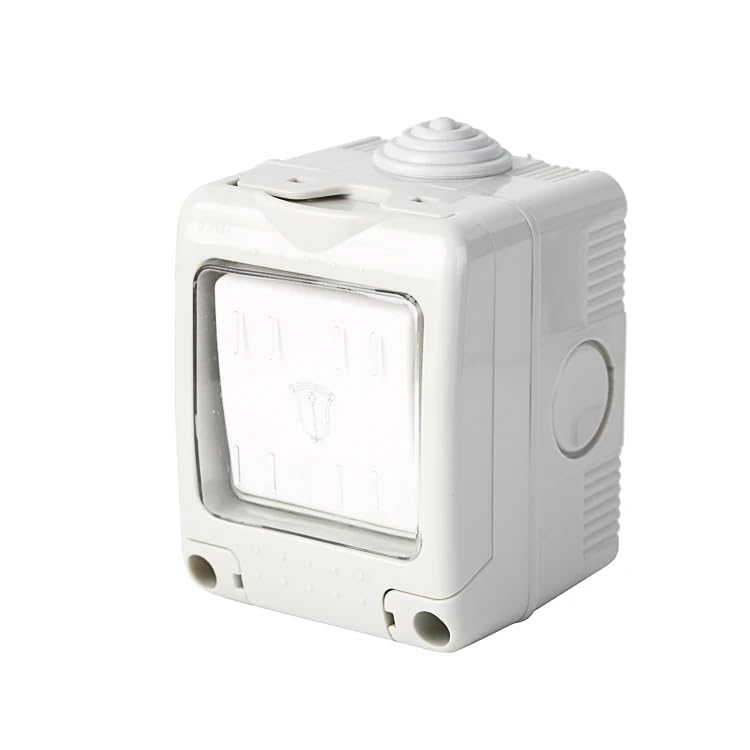 KEETII MART KEETII MART Wall Mount Three Phase IP55 Bell Switch Water Proof Plastic Box with Bell Switch and Socket gaurd Use in roof top Water Proof 3 Module Plastic Gang Box  - Image 2