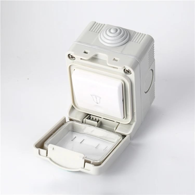 KEETII MART KEETII MART Wall Mount Three Phase IP55 Bell Switch Water Proof Plastic Box with Bell Switch and Socket gaurd Use in roof top Water Proof 3 Module Plastic Gang Box  - Image 5