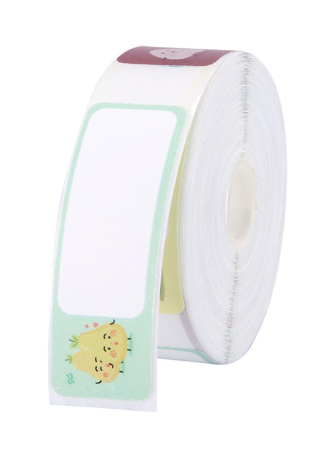 NIBEMINENT 160-Piece Cartoon Fruit Printed Thermal Printing Label Paper Roll Orange/Yellow/White - Image 1