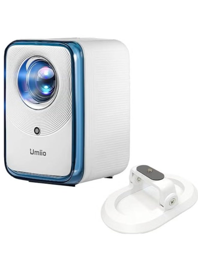Umiio U20 Portable Projector 200 ANSI Lumens, 4K Support, Dual-Band 2.4G/5G WiFi, Bluetooth, Android 9, Auto Keystone, Built-In Speaker, HDMI USB Audio, Adjustable Stand, Home Theater & Office Projector, White - Image 1