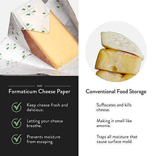 Formaticum 15-Pack Zero Cheese Storage Paper, Compostable, Biodegradable, and Plastic-Free Paper to Keep Cheese and Charcuterie Fresh, Kitchen Organization 9 x 13 Inches - Image 3