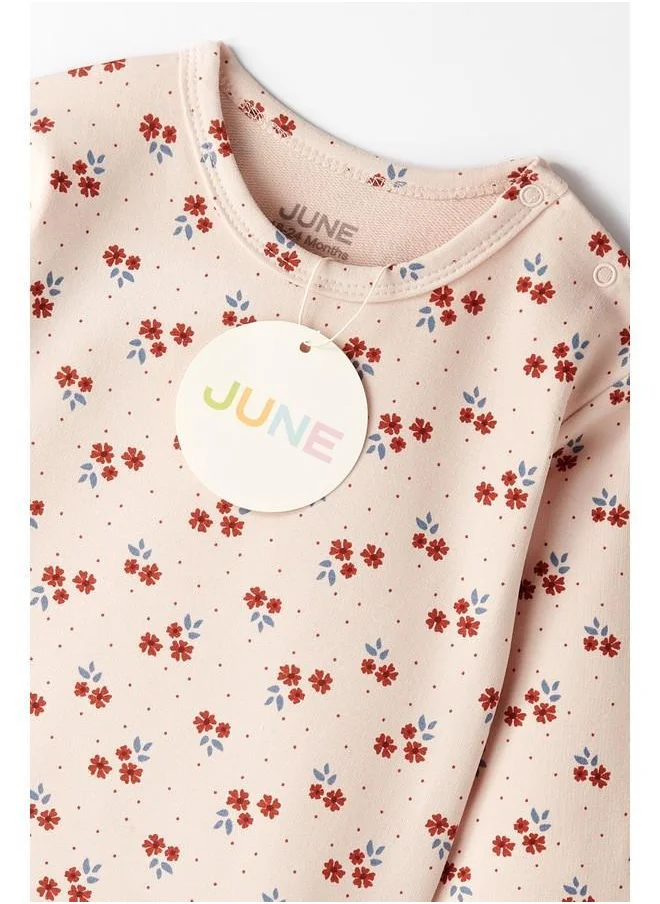 جون June Patterned Baby Pajama Pink