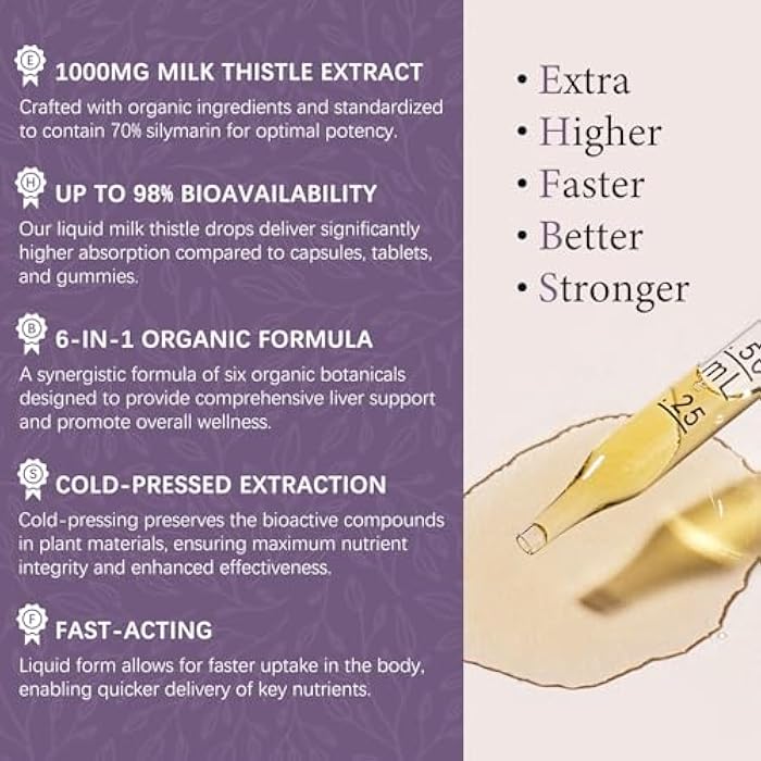 OASIS FORCE 2 Pack Milk Thistle Drops for Liver Cleanse Detox & Repair, Milk Thistle Extract Liquid Supplement with Dandelion & Artichoke for Liver Support, Vegan, Organic, Alcohol-Free, 4 FL OZ - Image 4