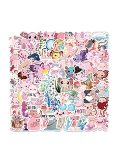 KASTWAVE 100Pcs Cute Axolotl Stickers for Water Bottles, DIY Waterproof Vinyl Stickers for Hydro Flask Laptop Scrapbook, Kawaii Animal Stickers for Kids, Teens, Teachers Students Reward Stickers  - Image 1