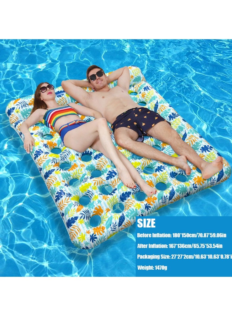 VUCATIN Inflatable Pool Float Mat 180 X 150cm Giant Pool Floats Adult Size with Headrest Lake Float Raft Water Lounger Oversized Floating for Swimming Pool Tanning Pool for Summer Beach  - Image 3