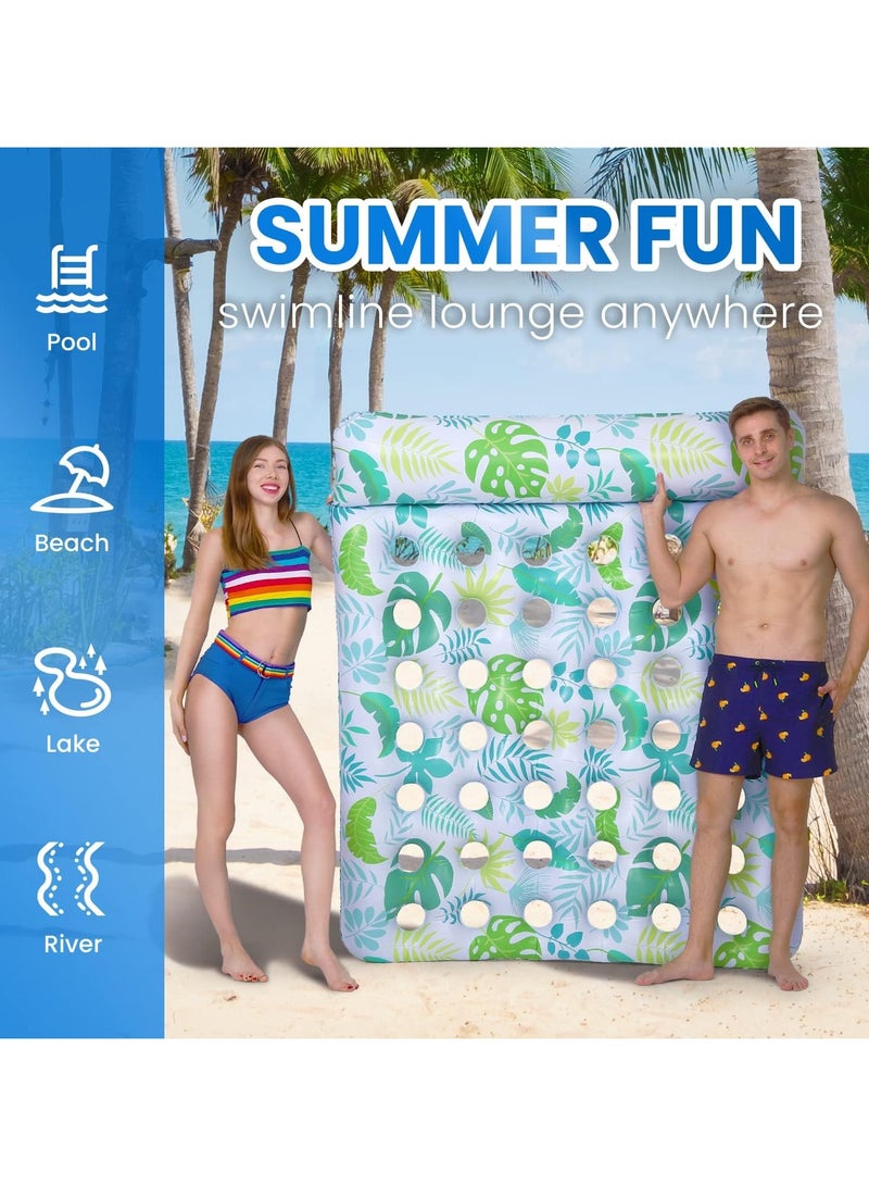 VUCATIN Inflatable Pool Float Mat 180 X 150cm Giant Pool Floats Adult Size with Headrest Lake Float Raft Water Lounger Oversized Floating for Swimming Pool Tanning Pool for Summer Beach  - Image 5