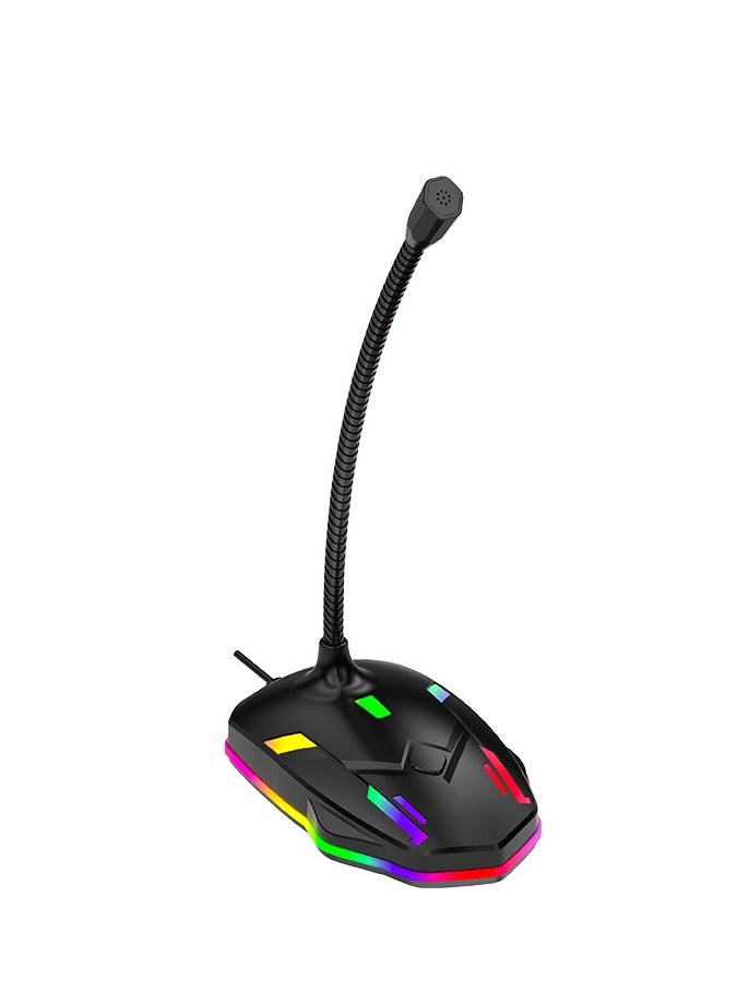 RGB Gaming Desktop USB Condenser Microphone – High-Definition Audio, 360° Sound Pickup, Noise-Canceling, Anti-Interference, One-Touch Mute, with RGB Lighting for Recording, Meetings, and Streaming  - Image 1