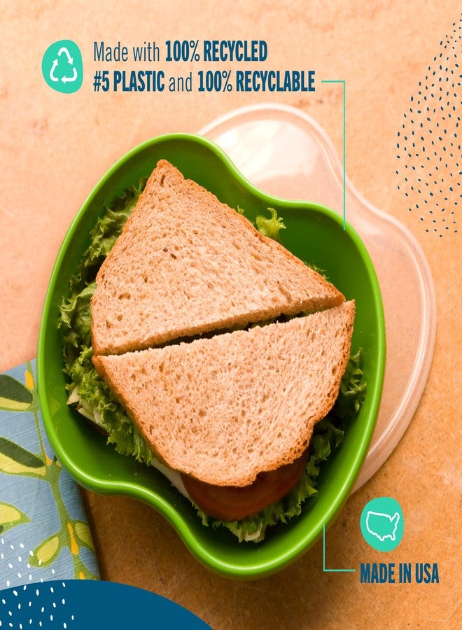 Preserve Dishwasher Safe BPA Free Sandwich Food Storage Container Made from Recycled Plastic in the USA, Set of 2, Apple Green - Image 2