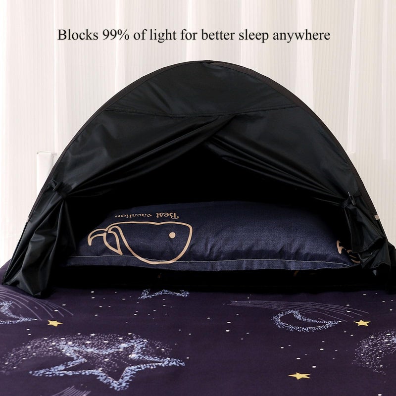 BOENBRO Sleep Bed Tent Light-Blocking Privacy Tent Blackout Canopy to Improve Sleep Anytime, Anywhere. Perfect for Nightshift, Dorms, Travel, Naps and Relaxation - Image 2