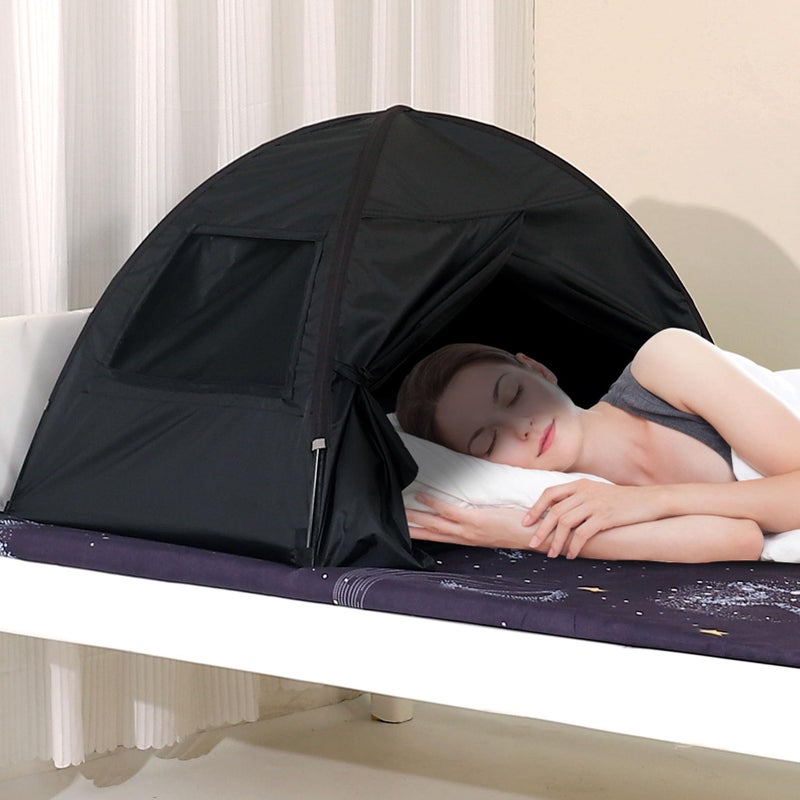 BOENBRO Sleep Bed Tent Light-Blocking Privacy Tent Blackout Canopy to Improve Sleep Anytime, Anywhere. Perfect for Nightshift, Dorms, Travel, Naps and Relaxation - Image 1