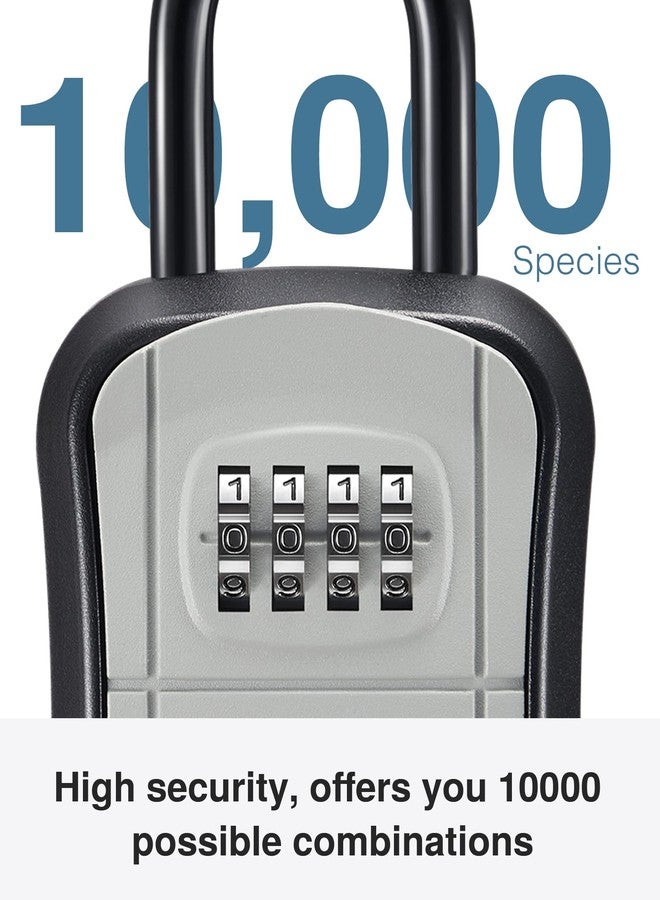 بوروما صندوق مفاتيح Puroma، صندوق مفاتيح محمول مثبت على الحائط برقم سري لتخزين مفاتيح المنزل، صندوق أمان قابل لإعادة الضبط برمز سري للمنزل والمكتب والشقة لتخزين المفاتيح الاحتياطية (عبوة من قطعتين، رمادي) - Image 3