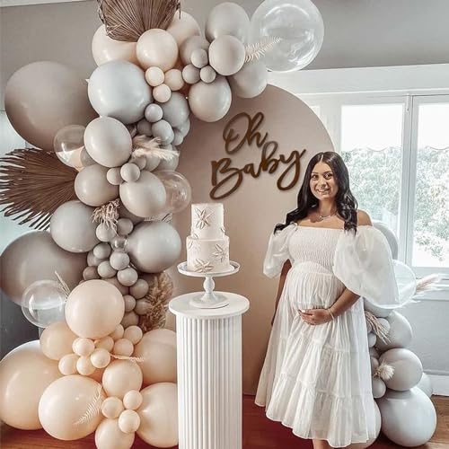 MASTRON Oh Baby Sign for Backdrop - Felt Baby Shower Sign Balloon Arch Decor Oh Baby Letters Banner for Boy Girl Baby Shower Gender Reveal 1st Birthday Party - Brown - Image 5